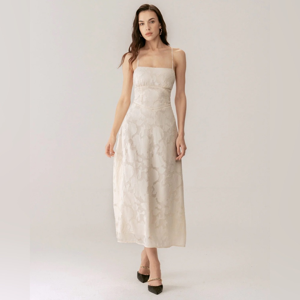 RIHOAS Ivory Floral Maxi Slip Dress